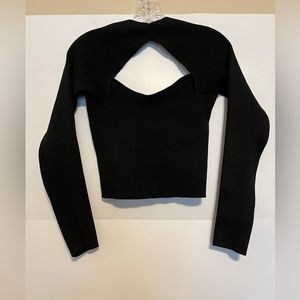 Pretty Little Thing Med. Rib fitted crop top sweater.
